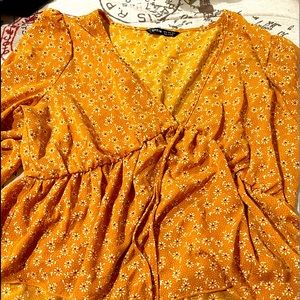 Shein long sleeve yellow shirt